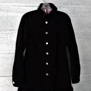 Stella Starr Black Ruffled Lightweight Trench